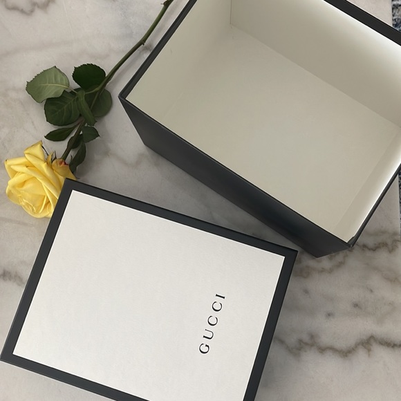 NEW Tall GUCCI Authentic Empty black white box - Gift Box Luxury Medium - Picture 4 of 7